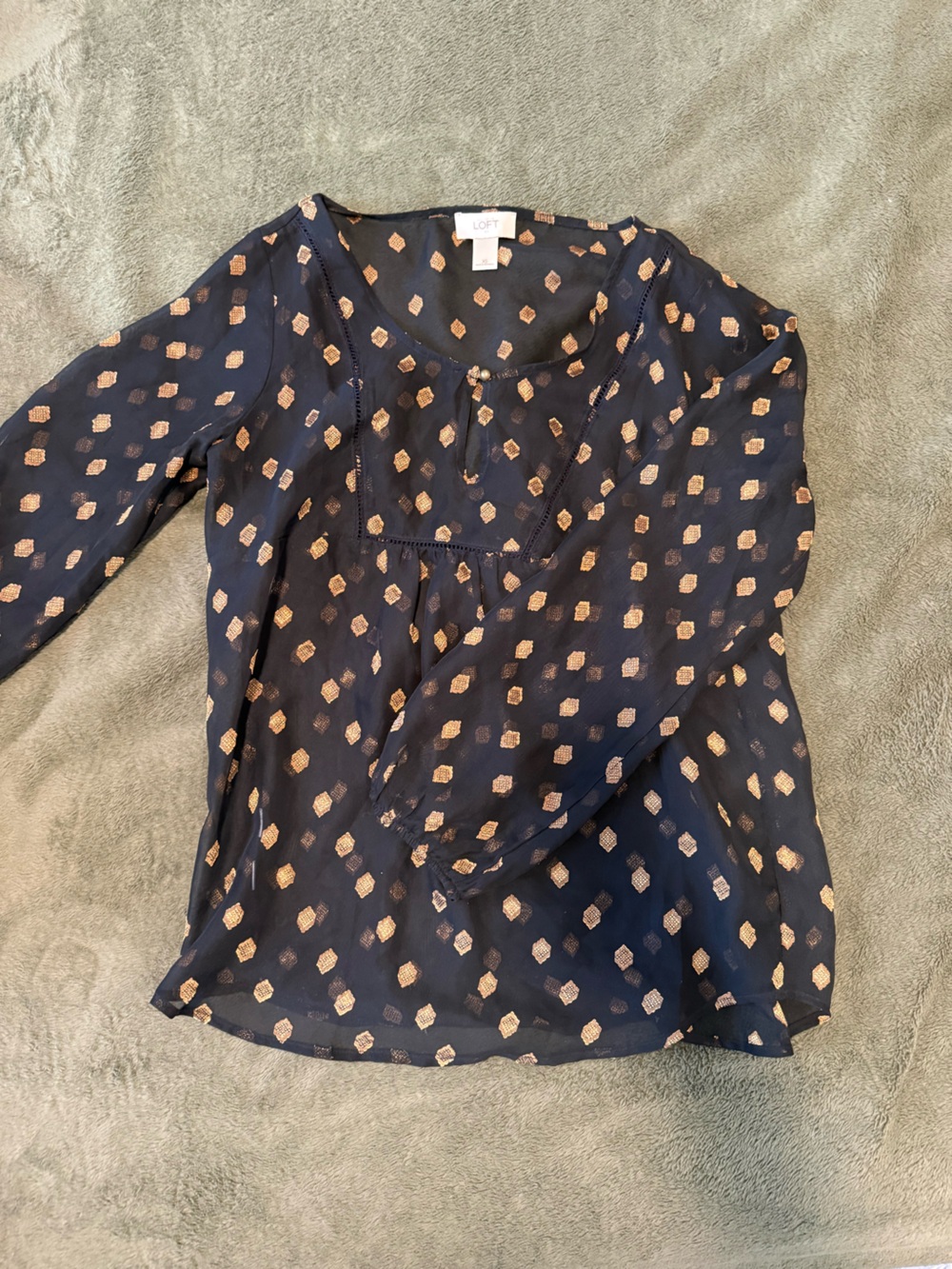 Women’s Black Shirt with Gold Dot Print